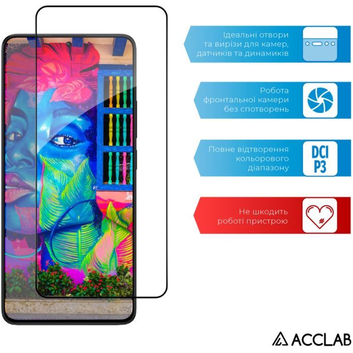 Скло захисне ACCLAB Full Glue Xiaomi Poco X6 Pro Black (1283126588679) зображення 5