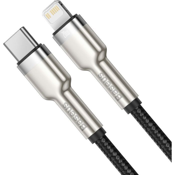 Дата кабель USB-C to Lightning 1.0m Cafule Metal PD 20W black Baseus (CATLJK-A01) зображення 2