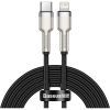 Дата кабель USB-C to Lightning 2.0m Cafule Metal PD 20W black Baseus (CATLJK-B01)