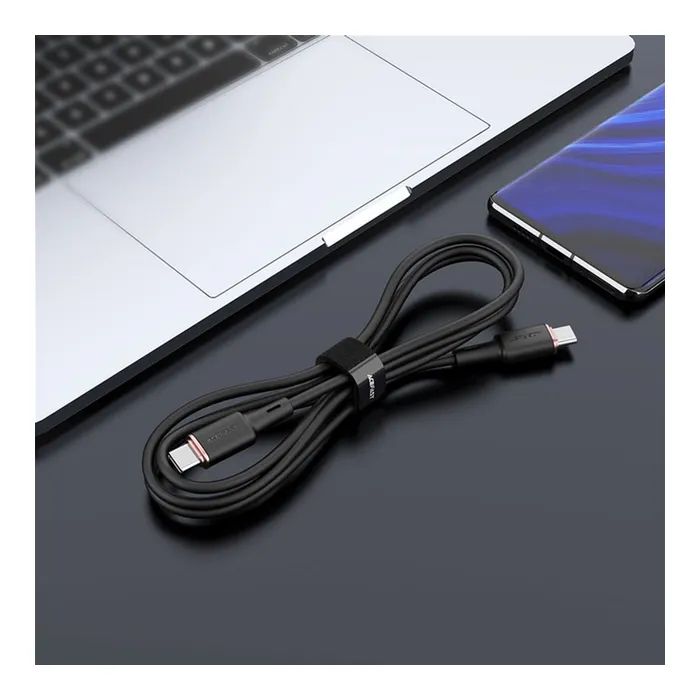 Дата кабель USB-C to USB-C 1.2m 3A 60W silicone C2-03 black Acefast (6974316280729) изображение 2
