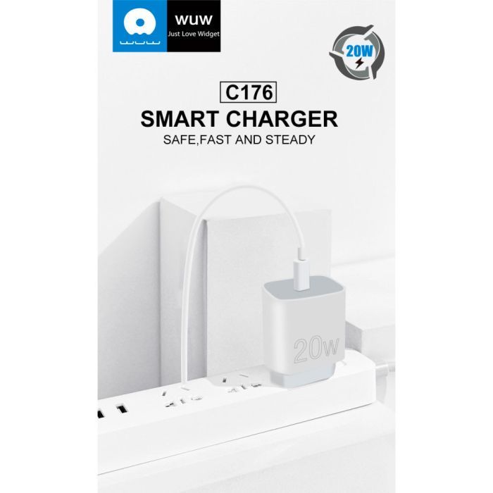 Зарядное устройство WUW C176 USB-C PD20W White (WUW-C176) изображение 6