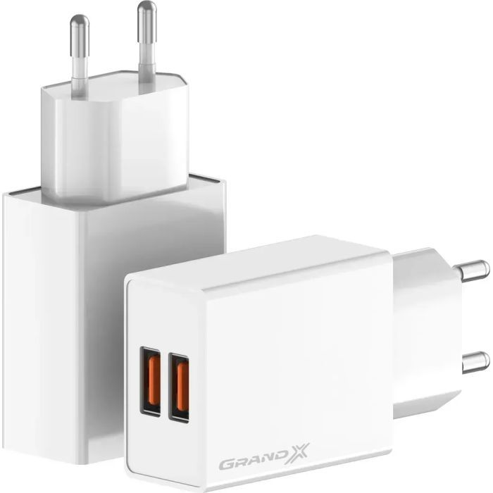 Зарядний пристрій Grand-X CH-15W 2xUSB 10.5W Black (CH-15W) зображення 3