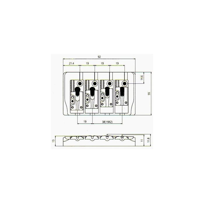 Бридж для гітари Paxphil BB404 Black зображення 4