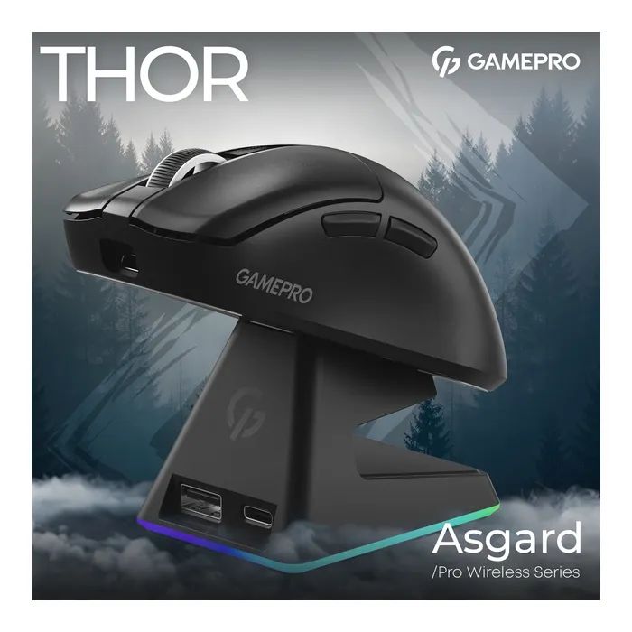 Мышка GamePro Asgard Thor Wireless/Bluetooth/USB Black (GM023B) изображение 5