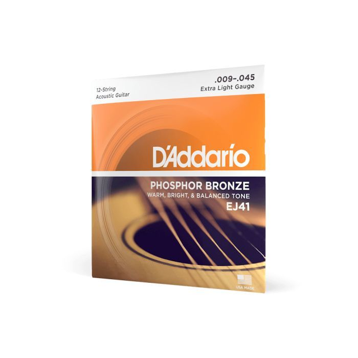 Струни для гітари D'Addario Phosphor Bronze 12-String Extra Light (09-45) (EJ41) зображення 2