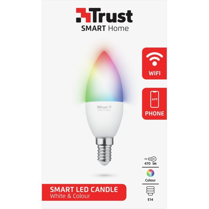 Розумна лампочка Trust E14 470 Lumen, 1800-6500k, RGBCW, white (71280_TRUST) зображення 3 Розумна лампочка Trust E14 470 Lumen, 1800-6500k, RGBCW, white (71280_TRUST) зображення 3