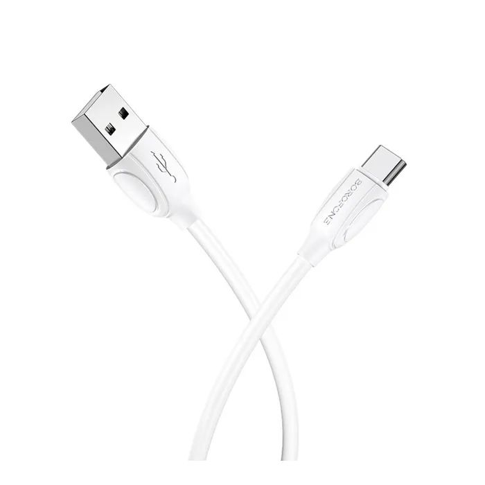 Дата кабель USB 2.0 AM to USB-C 1.0m 3A white BOROFONE (6931474701800) зображення 2