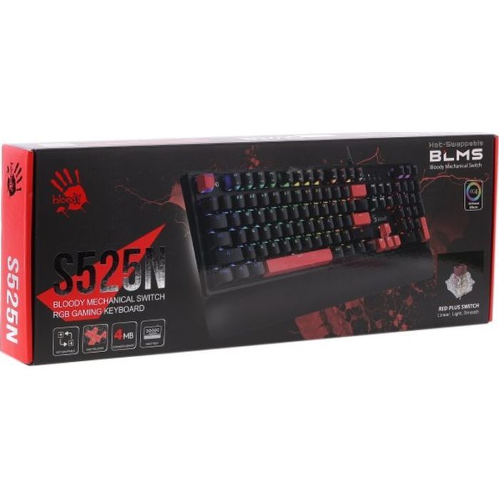 Клавиатура A4Tech Bloody S525N RGB BLMS Red Switch USB Fire Black (4711421002066) изображение 6