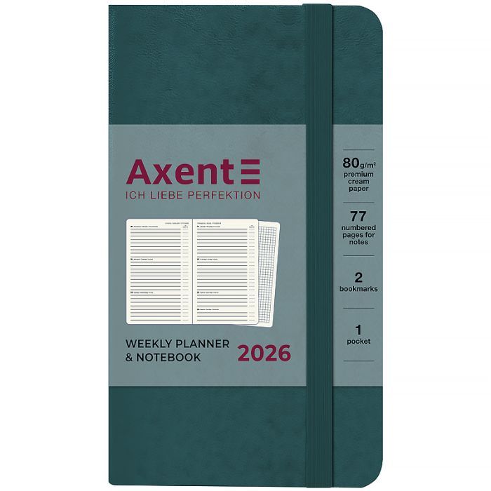 Тижневик Axent датований 2026 Pocket Strong 90х150, чорний (8508-26-01-A) зображення 2