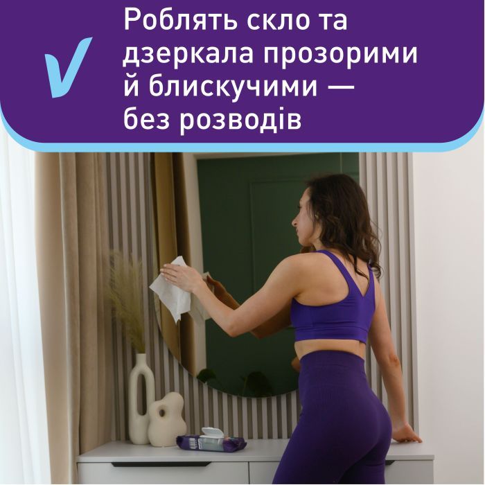 Серветки для прибирання Vortex Вологі Для скла З клапаном 48 шт. (4823071662771) зображення 4