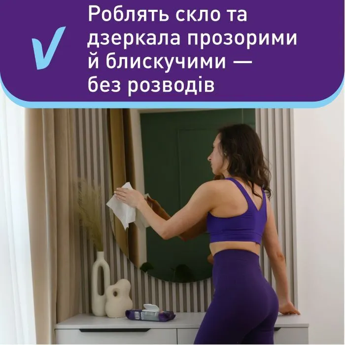 Серветки для прибирання Vortex Вологі Для скла З клапаном 48 шт. (4823071662771) зображення 4