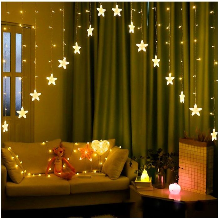 Гирлянда Chomik Штора зірки 136 LED теплий білий, 3 м, від мережі (5900779880030) изображение 4