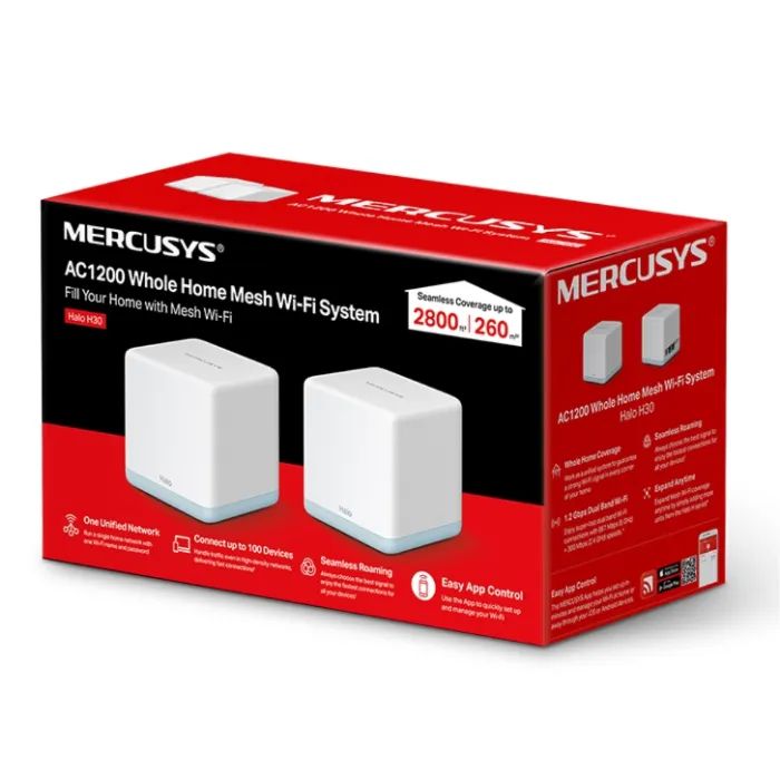 Точка доступа Wi-Fi Mercusys HALO-H30-2-PACK изображение 3