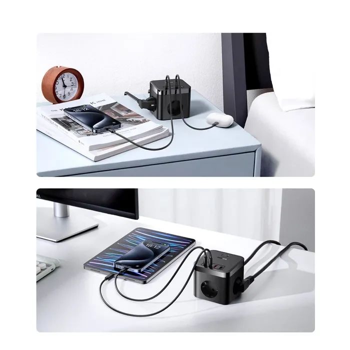 Сетевой фильтр питания Baseus PowerCombo Cube Power Strip (E00066400117-00) изображение 10