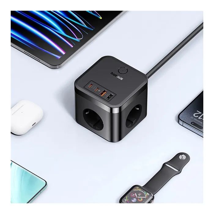 Сетевой фильтр питания Baseus PowerCombo Cube Power Strip (E00066400117-00) изображение 11