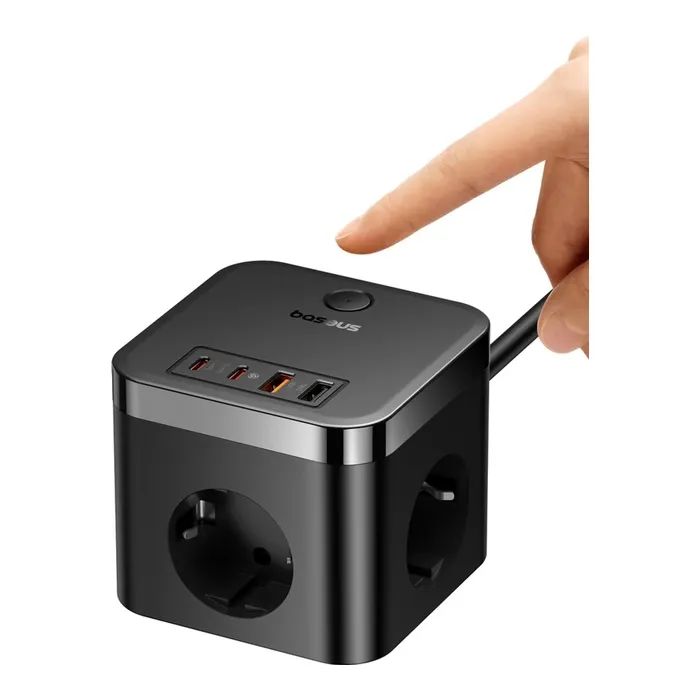 Сетевой фильтр питания Baseus PowerCombo Cube Power Strip (E00066400117-00) изображение 4