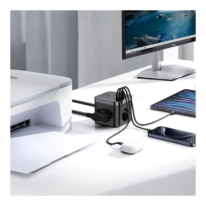Сетевой фильтр питания Baseus PowerCombo Cube Power Strip (E00066400117-00) изображение 7