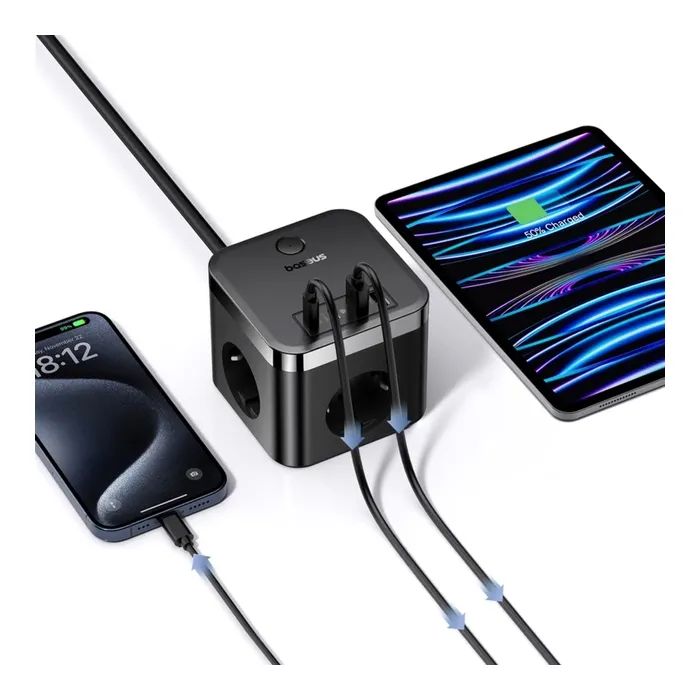 Сетевой фильтр питания Baseus PowerCombo Cube Power Strip (E00066400117-00) изображение 8