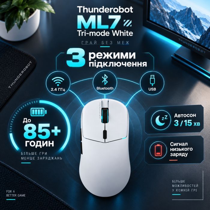 Мишка Thunderobot ML7 Tri-mode Grey (6932066316082) зображення 5