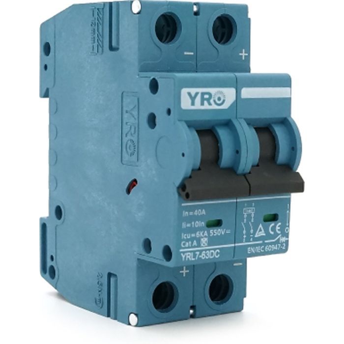 Автоматичний вимикач YRO YRL7-63DC/550 2P 40A