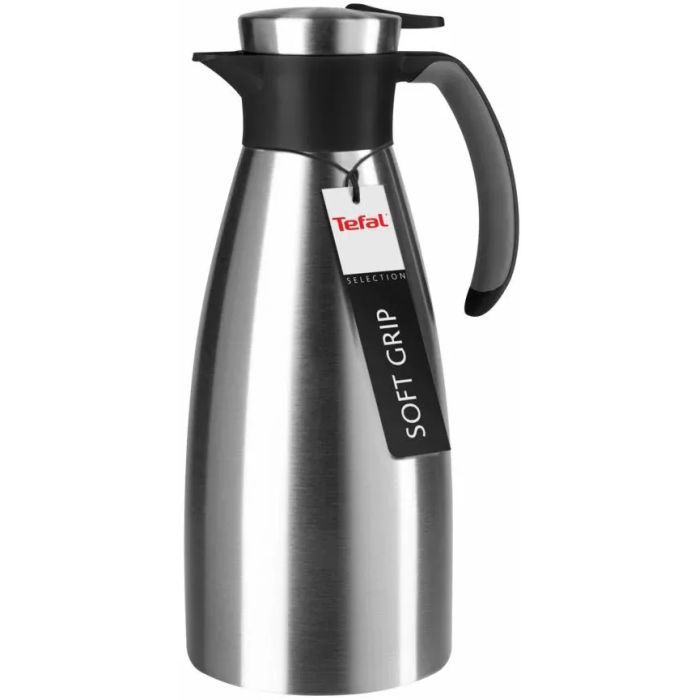Термос Tefal Soft Grip, 1.5л, нежавіюча сталь, пластик, чорний (K3043214) зображення 2