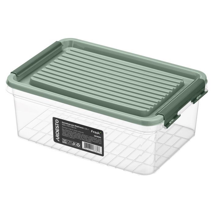 Харчовий контейнер Ardesto Fresh 1.2л, пластик, прямокутна, зелений (AR1304G)