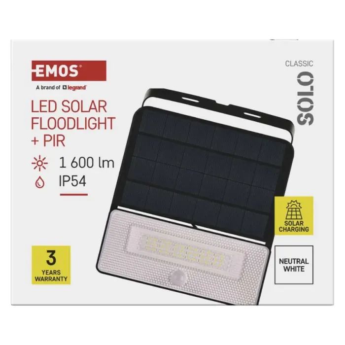 Прожектор EMOS сонячний світлодіодний 1600 лм IP54 4000K PIR (ZG122S) зображення 10