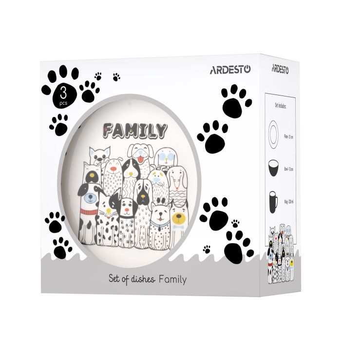 Комплект посуду Ardesto Family, 3 предмети, порцеляна (AR3457DS) зображення 11