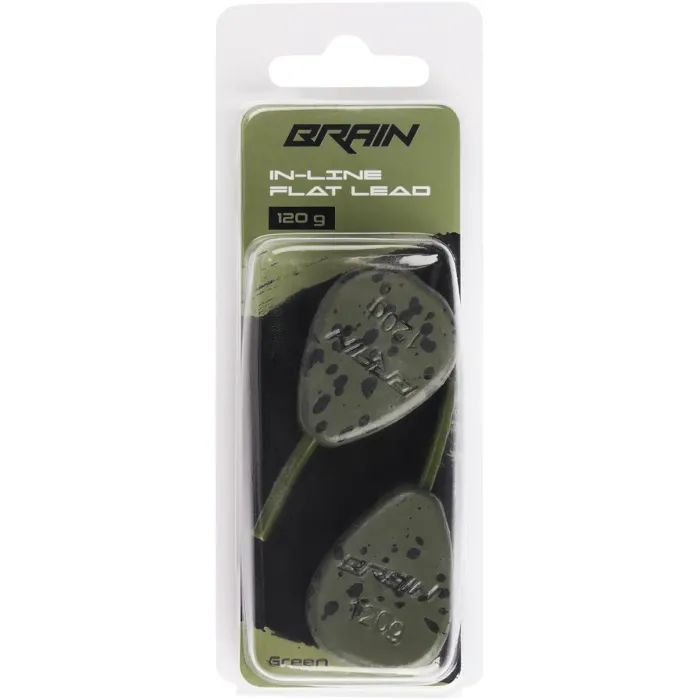 Грузило Brain In-Line Flat Lead 100g 2шт/уп Green (1858.32.06) изображение 2