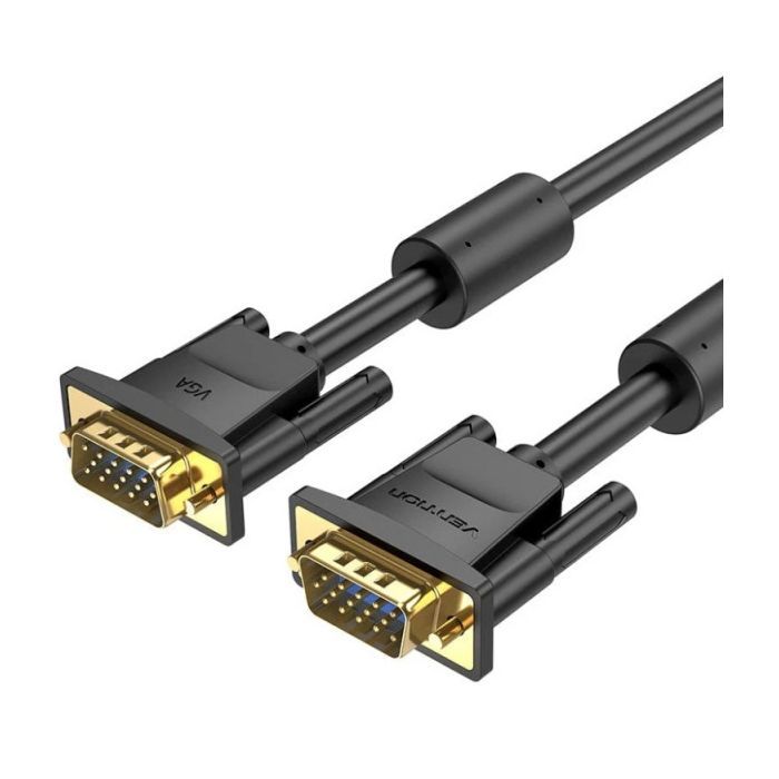Кабель мультимедийный VGA M to VGA M 1.0m ferrite black Vention (DAEBF)