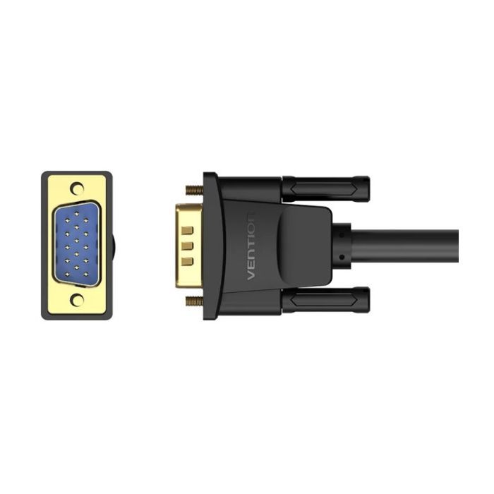 Кабель мультимедийный VGA M to VGA M 1.0m ferrite black Vention (DAEBF) изображение 2