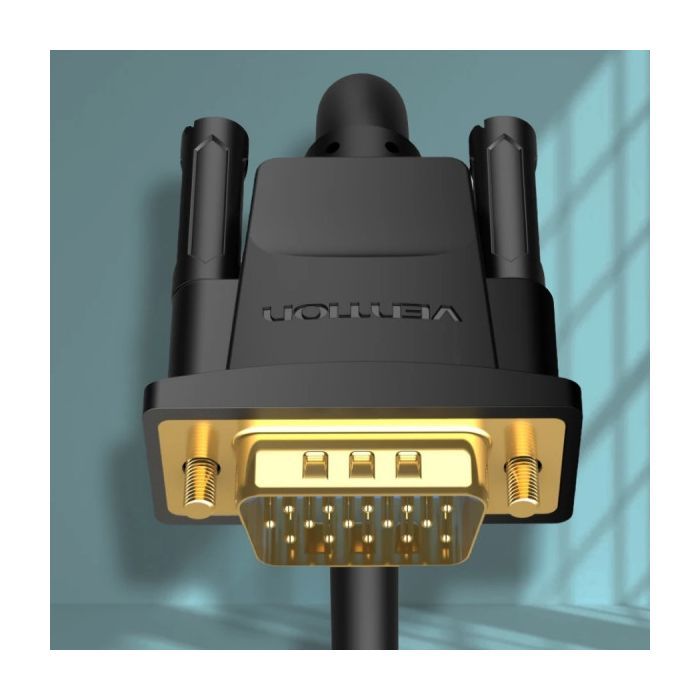 Кабель мультимедийный VGA M to VGA M 1.0m ferrite black Vention (DAEBF) изображение 5