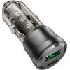 Зарядний пристрій BOROFONE 1xUSB-C PD + 1xUSB 38W car adapter transparent black (6941991106965) зображення 2