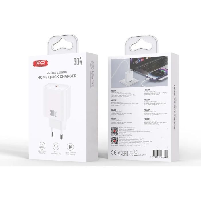 Зарядний пристрій XO USB-C PD30W white (CE41.white) зображення 6