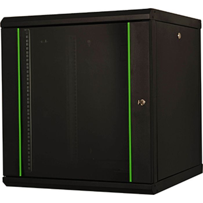 Шкаф настенный Lande Proline 7U 19" 600x600, скло, чорна (LN-PR07U6060-BL-111)