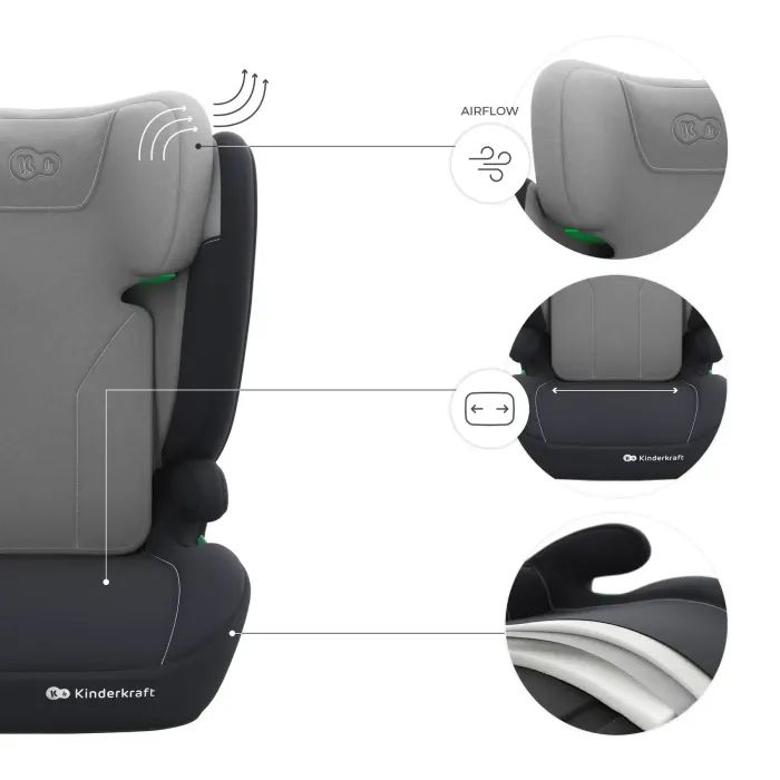 Автокресло Kinderkraft i-Spark 2 Plus i-Size Grey (KCISPA02GRYPL00) (5902533931484) изображение 8