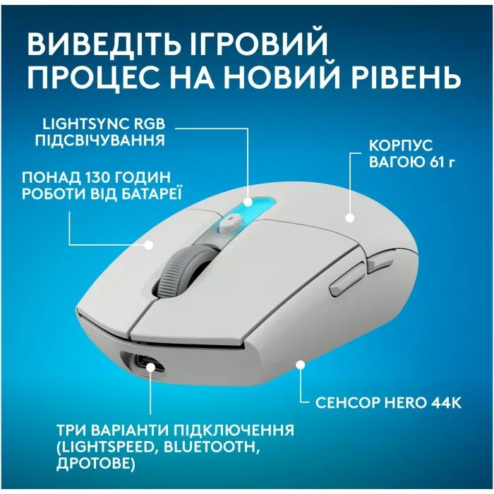 Мышка Logitech G305 X Superlight Wireless White (910-007747) изображение 2