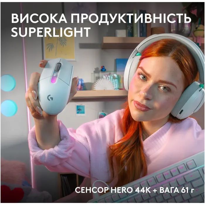 Мышка Logitech G305 X Superlight Wireless White (910-007747) изображение 3