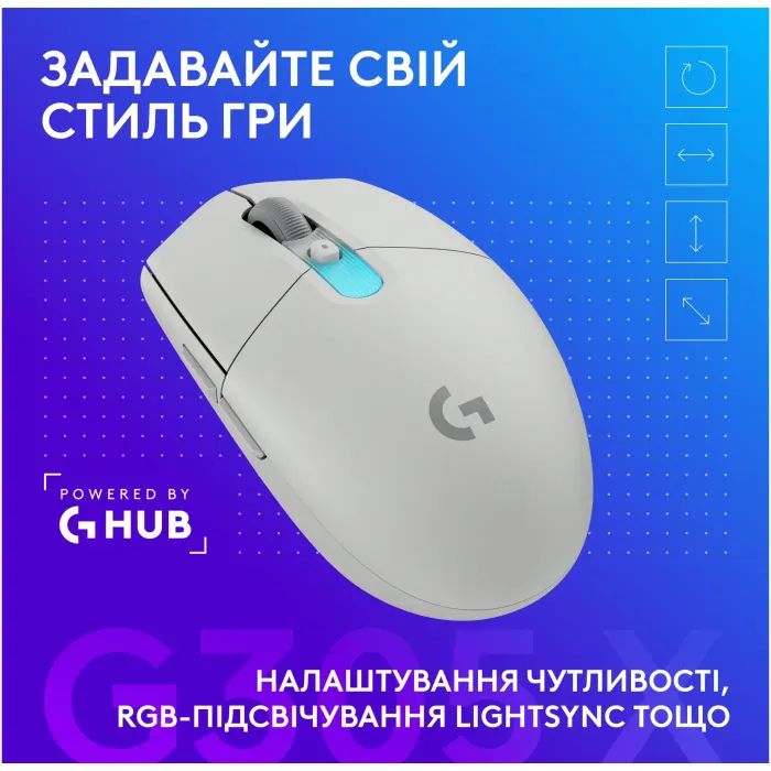 Мышка Logitech G305 X Superlight Wireless White (910-007747) изображение 9