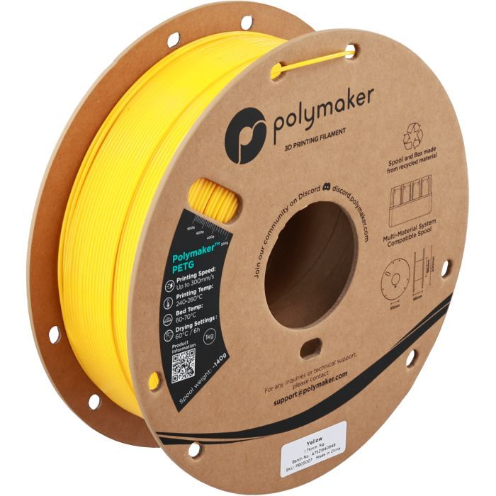 Пластик для 3D-принтера Polymaker PETG 1,75mm 1kg YELLOW (PB05007)