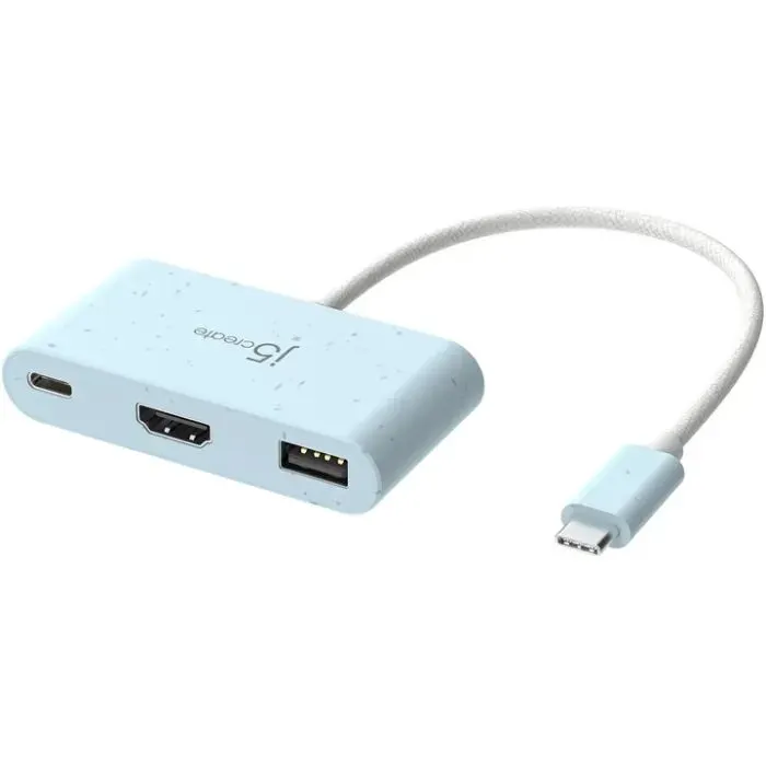 Концентратор J5create USB-C 3-in-1 1xHDMI + 1xUSB 3.2 + 1xUSB-C PD100W blue (JCA379EC-N)