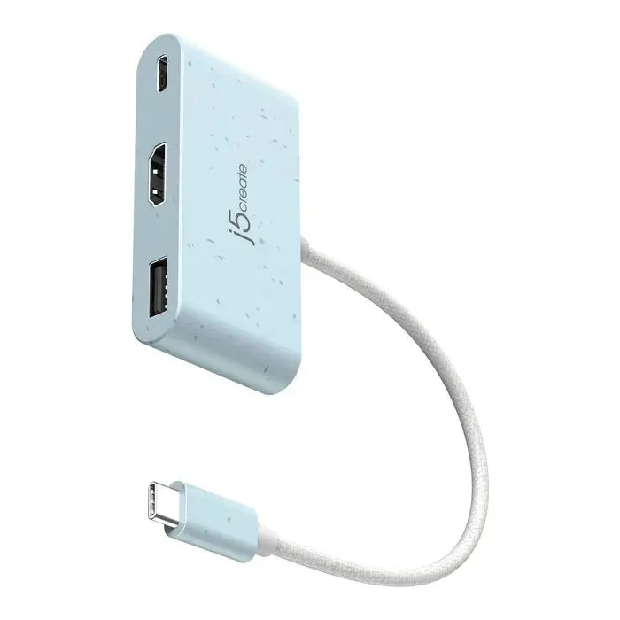 Концентратор J5create USB-C 3-in-1 1xHDMI + 1xUSB 3.2 + 1xUSB-C PD100W blue (JCA379EC-N) изображение 2