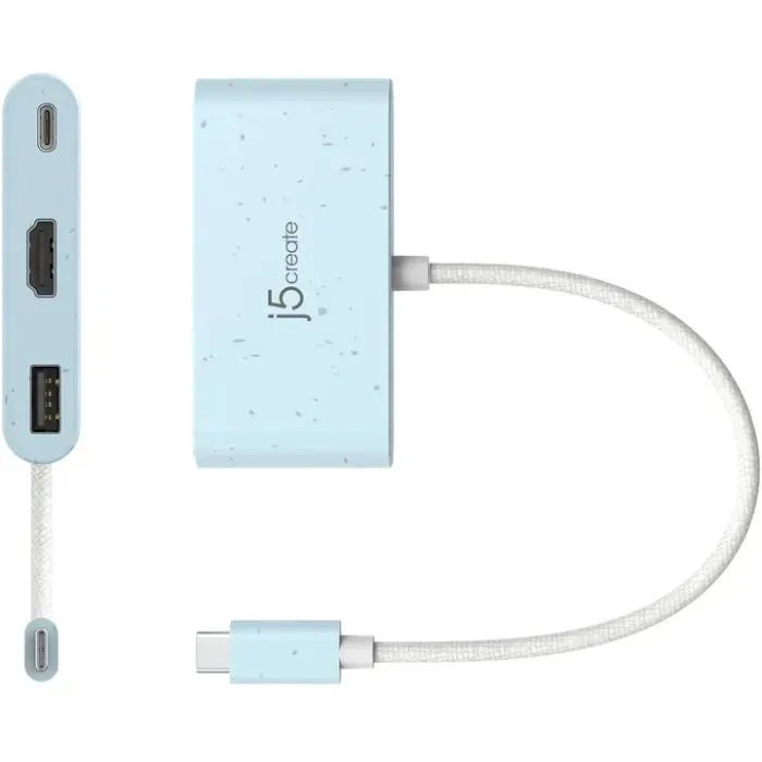 Концентратор J5create USB-C 3-in-1 1xHDMI + 1xUSB 3.2 + 1xUSB-C PD100W blue (JCA379EC-N) изображение 3