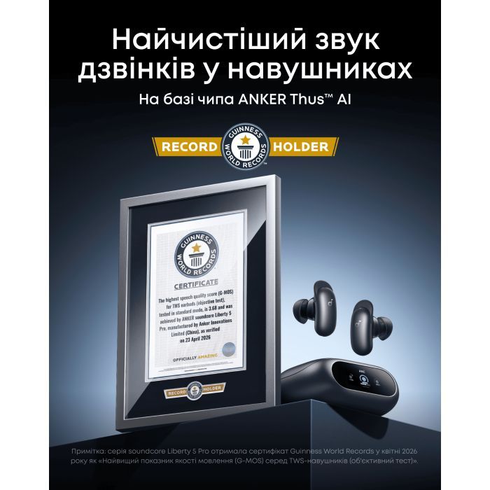 Навушники Anker SoundСore Liberty 5 Pro Pearl Blue (D1203G31) зображення 5
