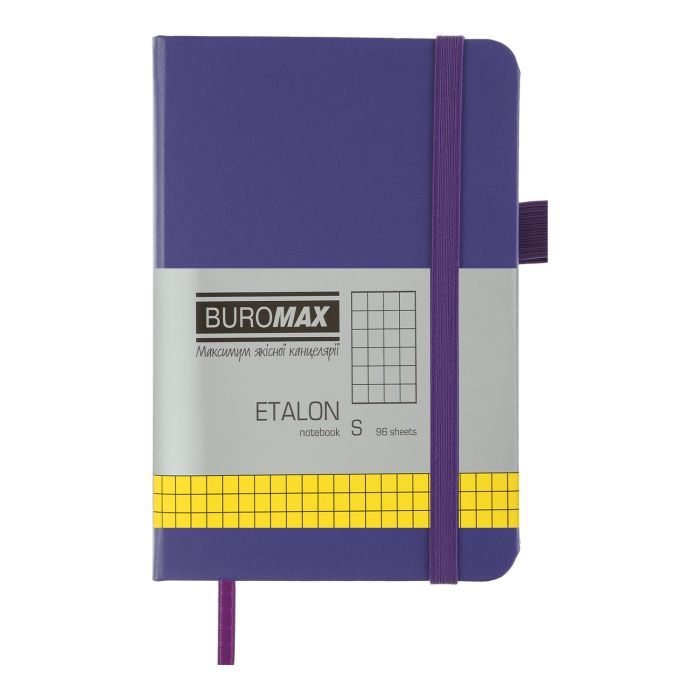 Книга записна Buromax ETALON 95 х 140 мм, 96 аркушів, клітинка, срібний (BM.296160-24)
