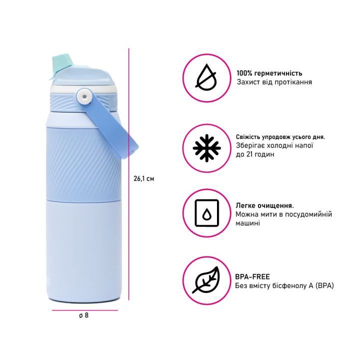 Термокружка Kambukka Dupla 2 в 1 Insulated 1000 мл чорний (11-10007) изображение 3