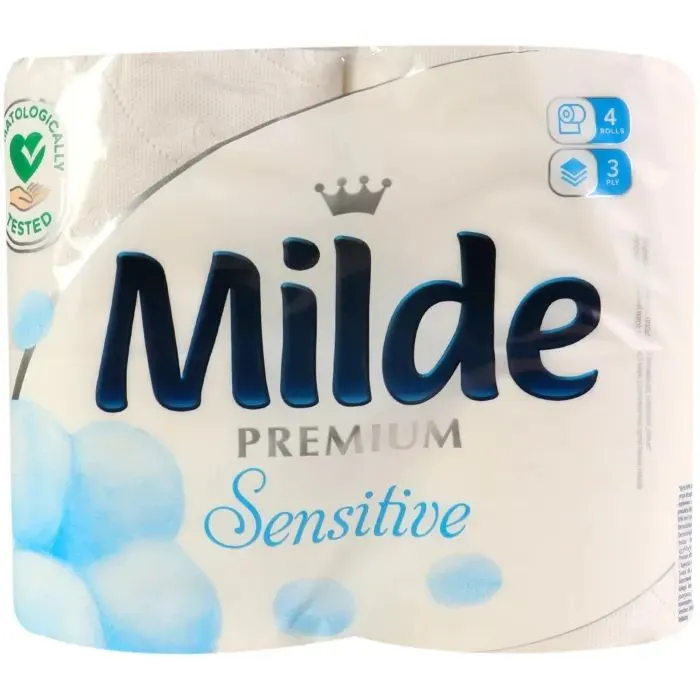 Туалетний папір Milde Sensitive 3 шари 4 рулони (3800024035487)