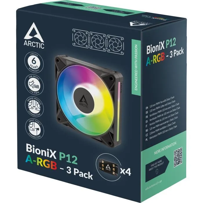 Кулер до корпусу Arctic BioniX P14 A-RGB 3-P (ACFAN00341A) зображення 10