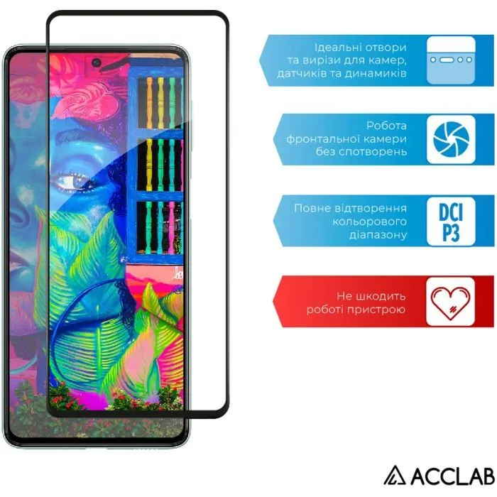 Скло захисне ACCLAB Full Glue Samsung M53 5G Black (1283126524271) зображення 5