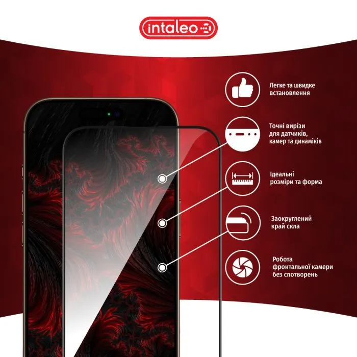 Скло захисне Intaleo Full Glue ESD Apple iPhone 16 Pro Black (1283126594724) зображення 3